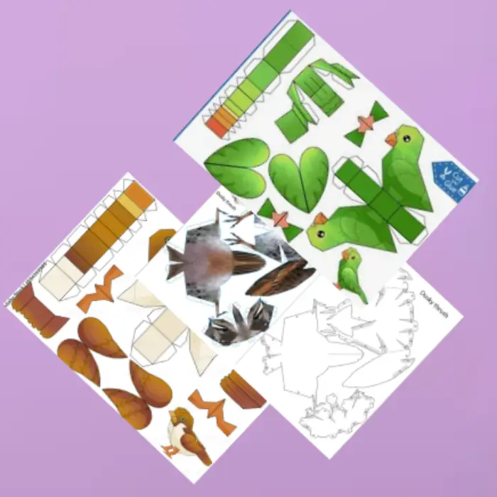 Moldes de animais de papel